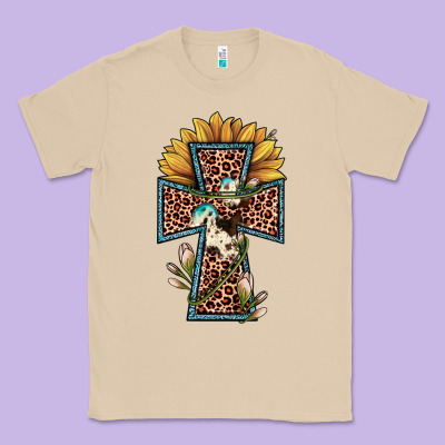 Leopard Cross  Sunflower Classic Tee Designed By Jahusdesignshop