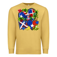 Antique Gold puerto rico with dominican republic hearts Premium Sweatshirt - NancyCooperArtShop