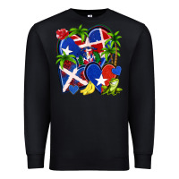 Black puerto rico with dominican republic hearts Premium Sweatshirt - NancyCooperArtShop