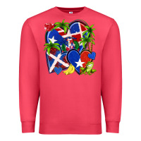 Cardinal puerto rico with dominican republic hearts Premium Sweatshirt - NancyCooperArtShop