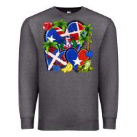 Charcoal Heather puerto rico with dominican republic hearts Premium Sweatshirt - NancyCooperArtShop
