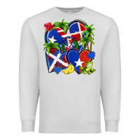 Dove Grey puerto rico with dominican republic hearts Premium Sweatshirt - NancyCooperArtShop