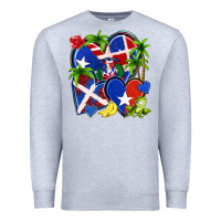 Heather Grey puerto rico with dominican republic hearts Premium Sweatshirt - NancyCooperArtShop