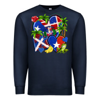 Navy puerto rico with dominican republic hearts Premium Sweatshirt - NancyCooperArtShop