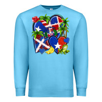 Ocean Blue puerto rico with dominican republic hearts Premium Sweatshirt - NancyCooperArtShop