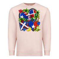 Pale Pink puerto rico with dominican republic hearts Premium Sweatshirt - NancyCooperArtShop