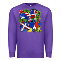 Purple puerto rico with dominican republic hearts Premium Sweatshirt - NancyCooperArtShop