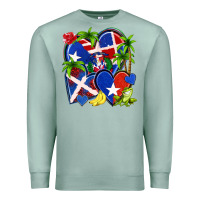 Seafoam puerto rico with dominican republic hearts Premium Sweatshirt - NancyCooperArtShop
