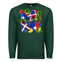 Sports Green puerto rico with dominican republic hearts Premium Sweatshirt - NancyCooperArtShop