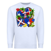 White puerto rico with dominican republic hearts Premium Sweatshirt - NancyCooperArtShop