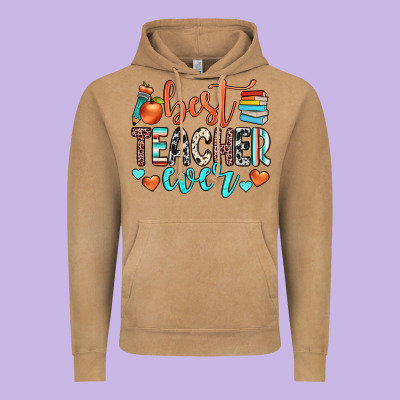 Best Teacher Ever Vintage Hoodie Designed By Jahusdesignshop