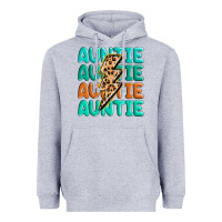 Heather Grey auntıe with lightning bolt Heavyweight Hoodie - MaliasSmallBusiness