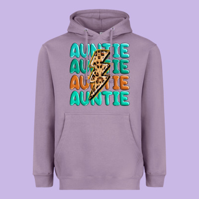 Auntıe With Lightning Bolt Heavyweight Hoodie Designed By Maliassmallbusiness