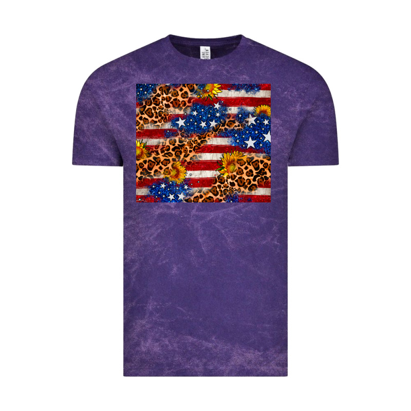 4th Of July Usa Flag Leopard Sunflower 20oz Tumble Vintage Tee by Neo Western | Teevron