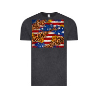 Vintage Black 4th of July USA flag leopard sunflower 20oz tumble Vintage Tee - Neo Western