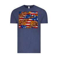 Vintage Denim 4th of July USA flag leopard sunflower 20oz tumble Vintage Tee - Neo Western