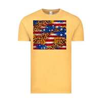Vintage Mustard 4th of July USA flag leopard sunflower 20oz tumble Vintage Tee - Neo Western