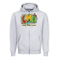 Heather Grey cma certified medical assistant juneteenth Zipper Hoodie - NancyCooperArtShop