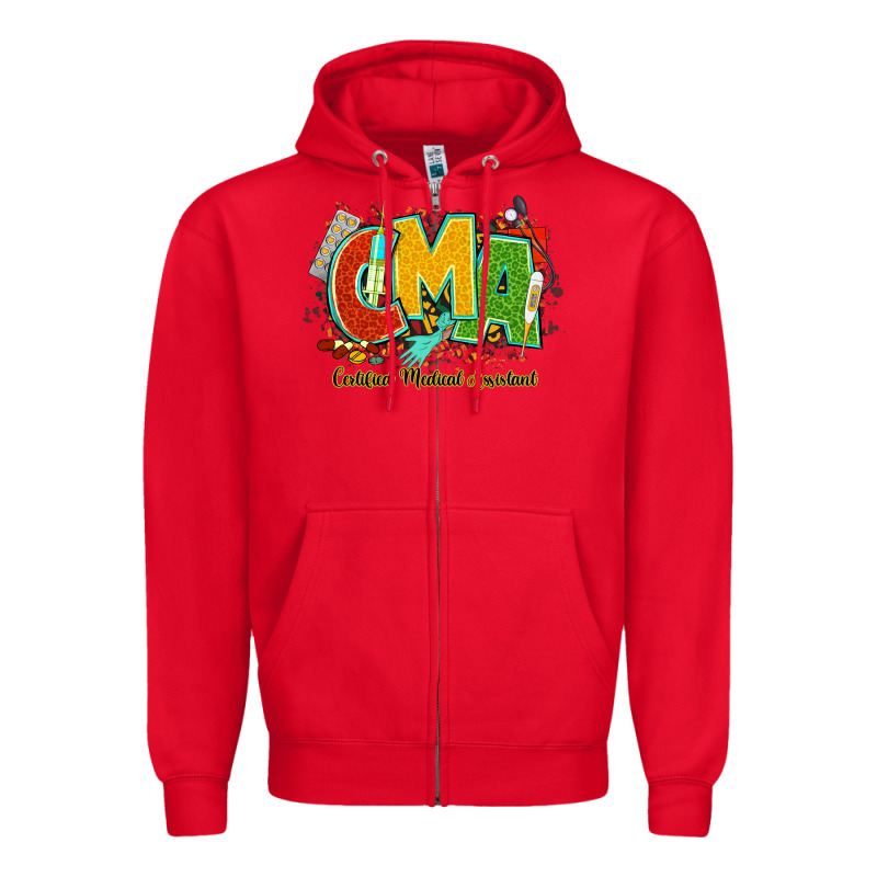 Cma Certified Medical Assistant Juneteenth Zipper Hoodie by NancyCooperArtShop | Teevron