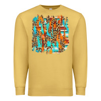 Antique Gold serape with leopard pattern Premium Sweatshirt - NancyCooperArtShop