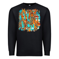Black serape with leopard pattern Premium Sweatshirt - NancyCooperArtShop