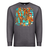 Charcoal Heather serape with leopard pattern Premium Sweatshirt - NancyCooperArtShop