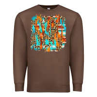 Chestnut serape with leopard pattern Premium Sweatshirt - NancyCooperArtShop