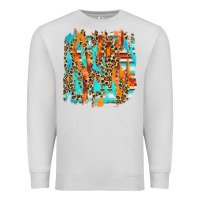 Dove Grey serape with leopard pattern Premium Sweatshirt - NancyCooperArtShop