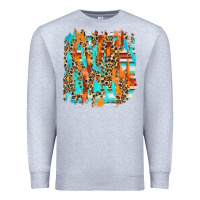 Heather Grey serape with leopard pattern Premium Sweatshirt - NancyCooperArtShop