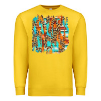 Lemon serape with leopard pattern Premium Sweatshirt - NancyCooperArtShop