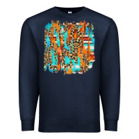 Navy serape with leopard pattern Premium Sweatshirt - NancyCooperArtShop