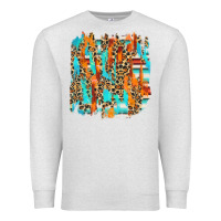 Oatmeal Heather serape with leopard pattern Premium Sweatshirt - NancyCooperArtShop