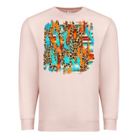 Pale Pink serape with leopard pattern Premium Sweatshirt - NancyCooperArtShop