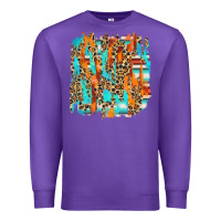 Purple serape with leopard pattern Premium Sweatshirt - NancyCooperArtShop