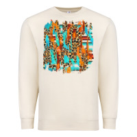 Sandshell serape with leopard pattern Premium Sweatshirt - NancyCooperArtShop