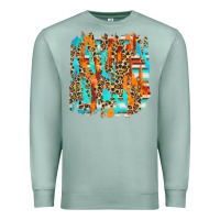 Seafoam serape with leopard pattern Premium Sweatshirt - NancyCooperArtShop