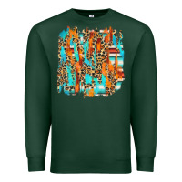 Sports Green serape with leopard pattern Premium Sweatshirt - NancyCooperArtShop