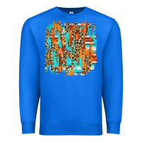 True Royal serape with leopard pattern Premium Sweatshirt - NancyCooperArtShop