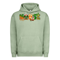 Pigment Oil Green st patricks day nurse with gnome Urban Hoodie - NancyCooperArtShop