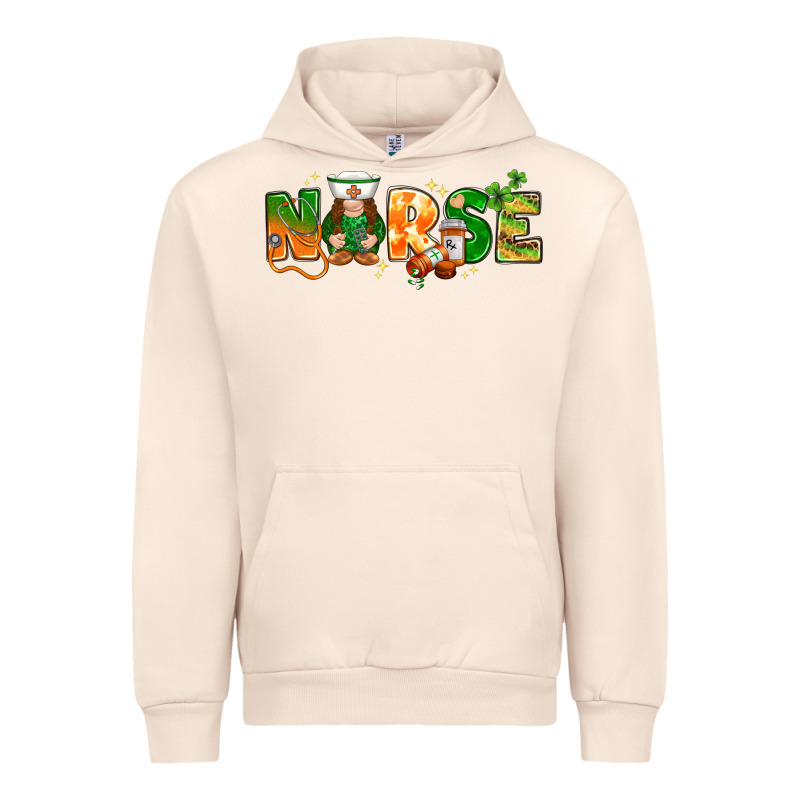 St Patricks Day Nurse With Gnome Urban Hoodie by NancyCooperArtShop | Teevron