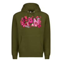 Army Green lpn breast cancer certified nursing assistant Premium Hoodie - LillyAllenDesigns