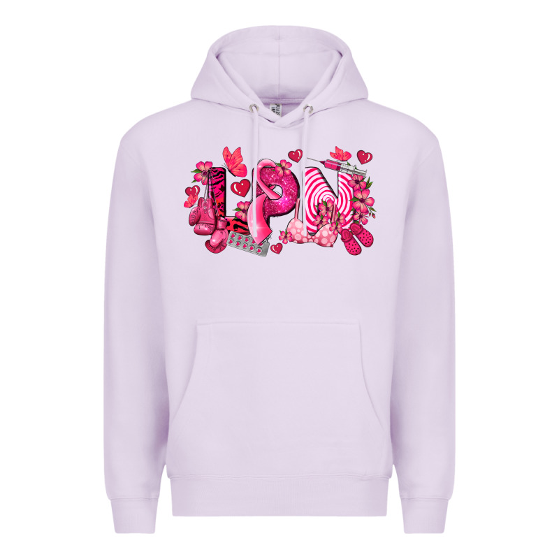 Lpn Breast Cancer Certified Nursing Assistant Premium Hoodie by LillyAllenDesigns | Teevron