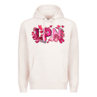 Pale Pink lpn breast cancer certified nursing assistant Premium Hoodie - LillyAllenDesigns
