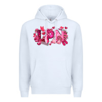 White lpn breast cancer certified nursing assistant Premium Hoodie - LillyAllenDesigns