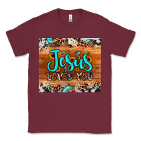 Burgundy jesus loves you Classic Tee - JahusDesignShop