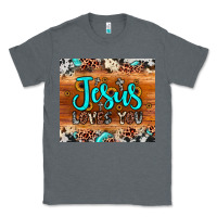 Charcoal Heather jesus loves you Classic Tee - JahusDesignShop