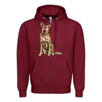 Burgundy chinook dog Zipper Hoodie - LillyAllenDesigns