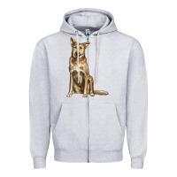 Heather Grey chinook dog Zipper Hoodie - LillyAllenDesigns