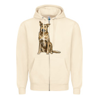 Sandshell chinook dog Zipper Hoodie - LillyAllenDesigns