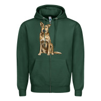 Sports Green chinook dog Zipper Hoodie - LillyAllenDesigns